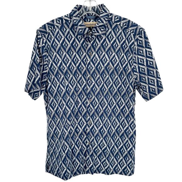 Tommy Bahama geometric print men’s button front shirt - Picture 1 of 6